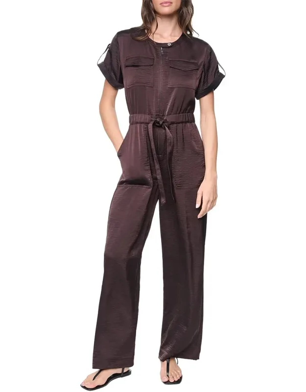 Roll Tab Contrast Jumpsuit
