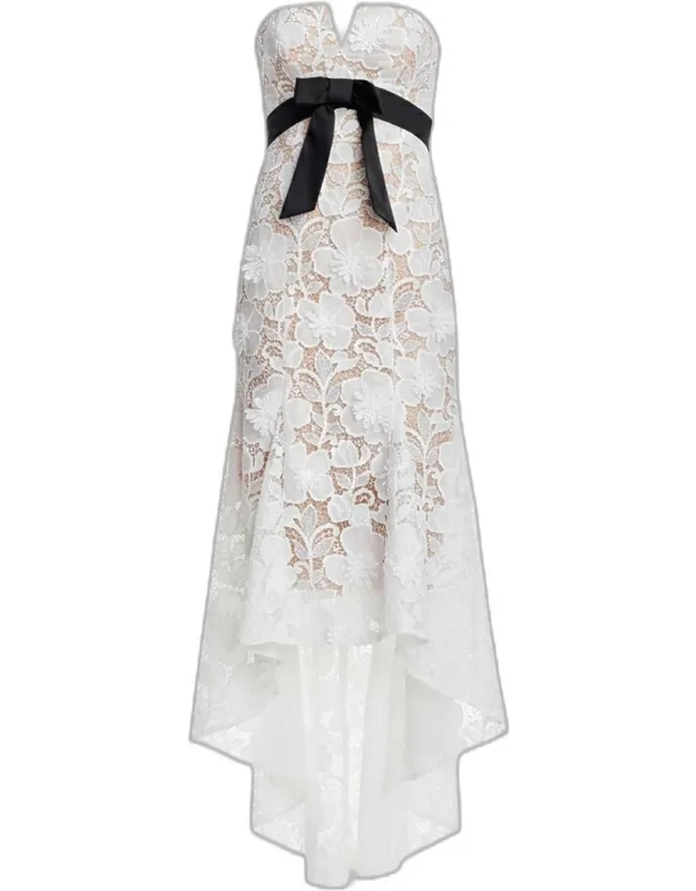 Lucia Strapless High-low Lace Maxi Dress