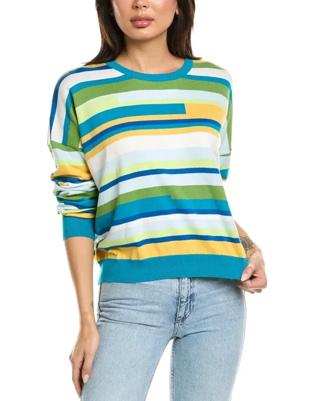 Abstract Stripe Crewneck Sweater