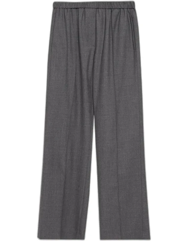 Wide-leg Stretch Wool Pants