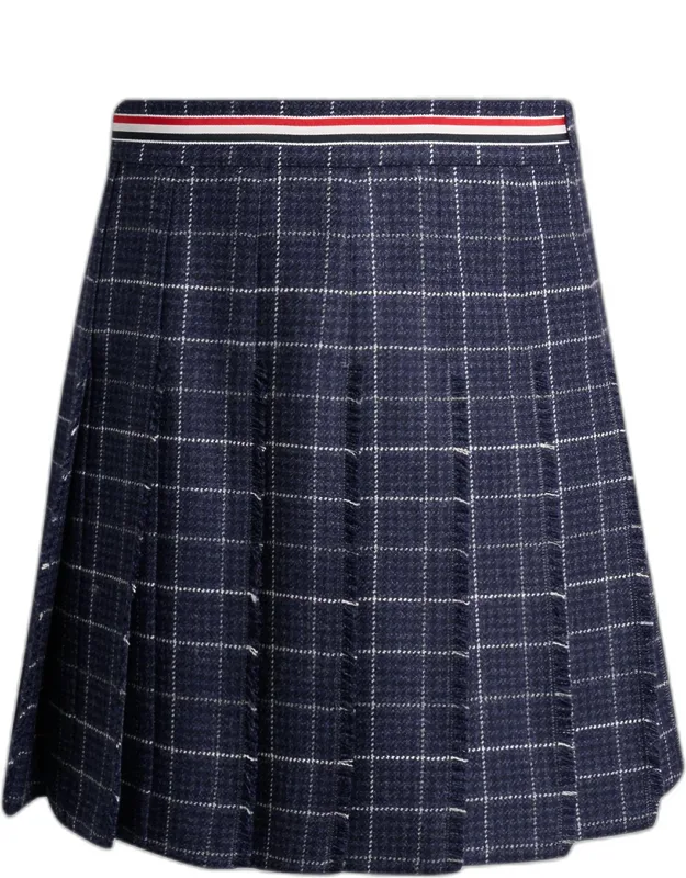 Windowpane Wool Mini Skirt