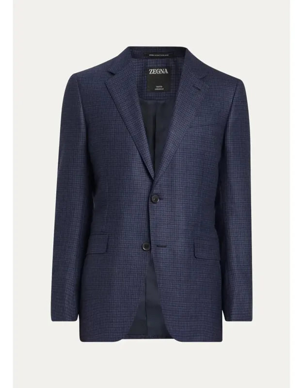 Wool Micro-plaid Single-breasted Sport Coat
