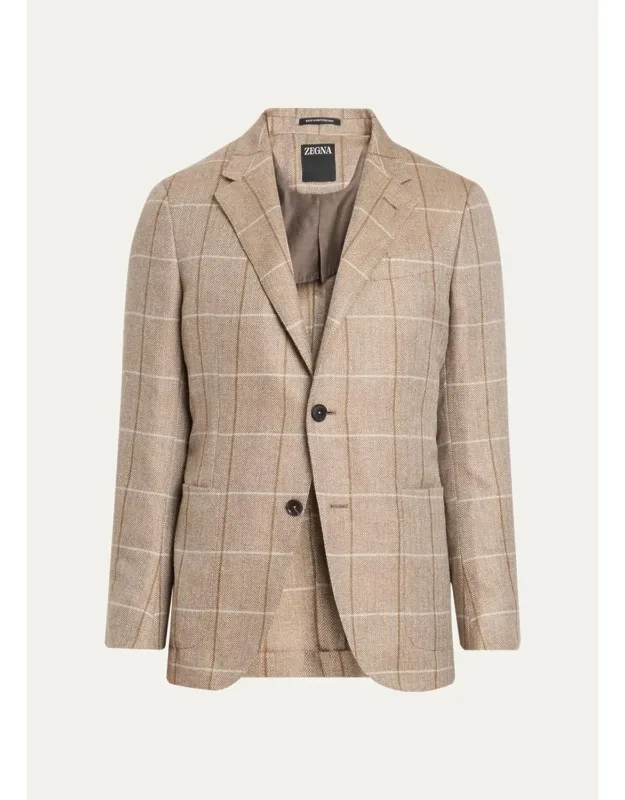 Cashmere Grid Check Sport Coat