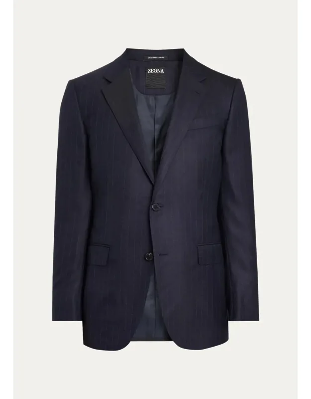 Wool Fine Stripe Single-breasted Sport Coat