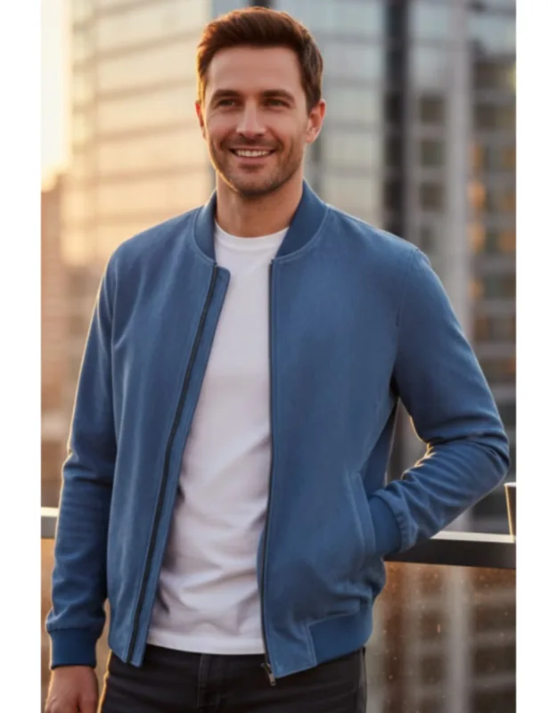 Goat Suede Ma-1 Bomber Jacket