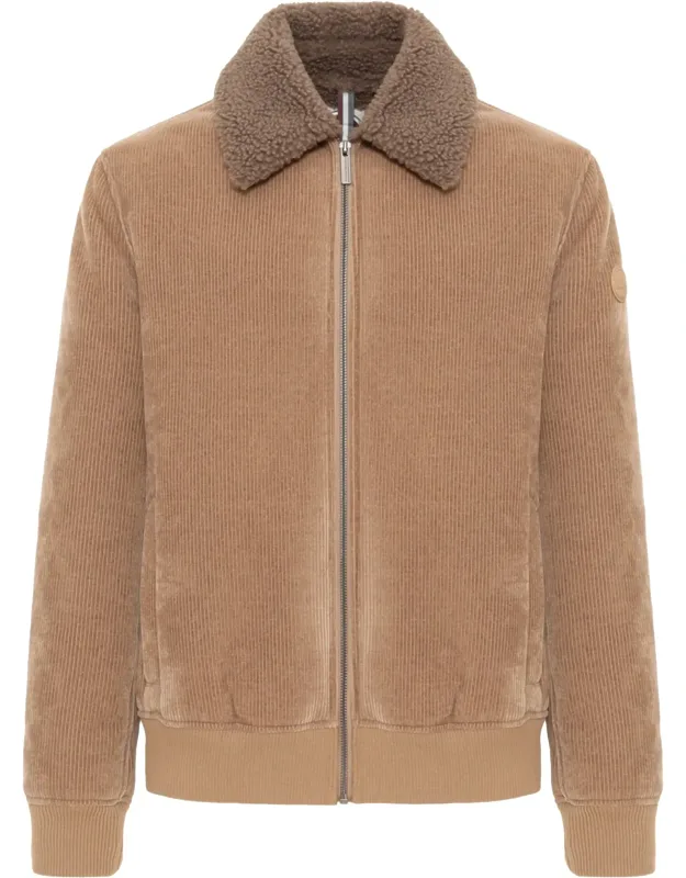 Corduroy Suede Contrast Plush Collar Jacket
