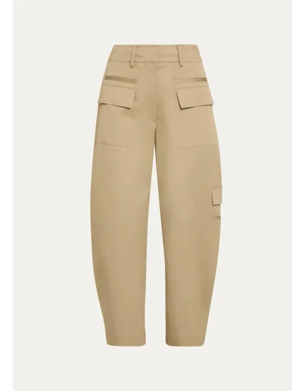 Barrel-leg Cotton Cargo Pants