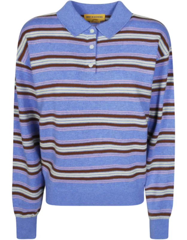 Collegiate Stripe Knit Polo Shirt