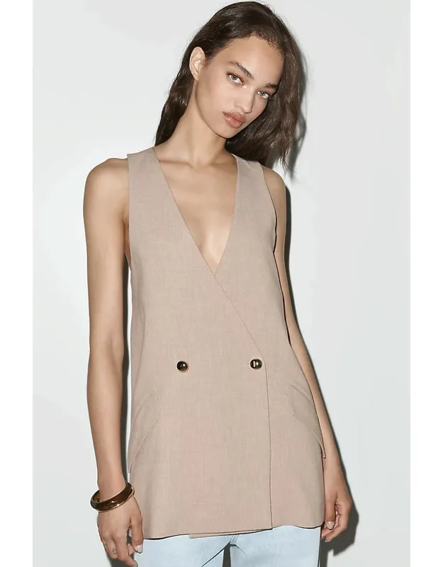 Longline Blazer Vest