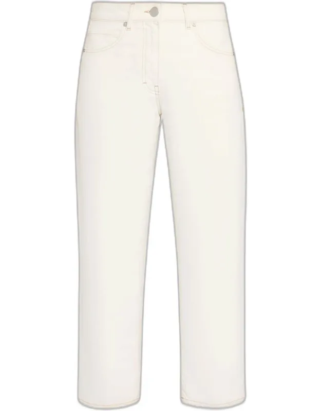 Cropped Stretch Cotton Denim Pants