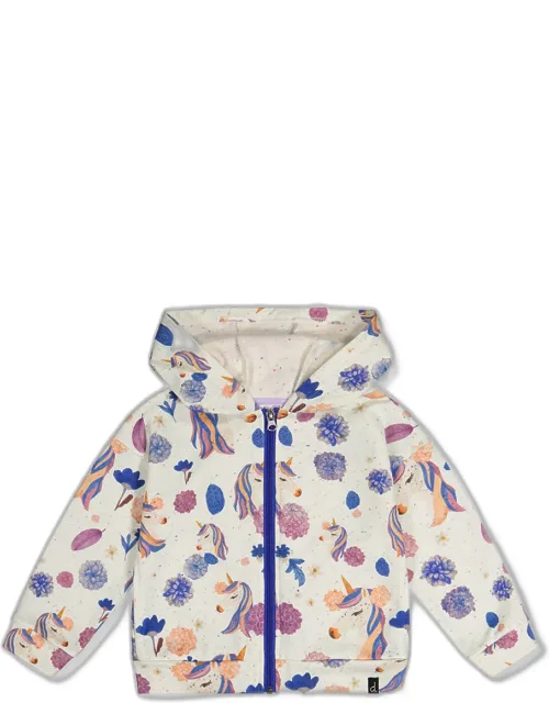 Hooded Zipped French Terry Cardigan