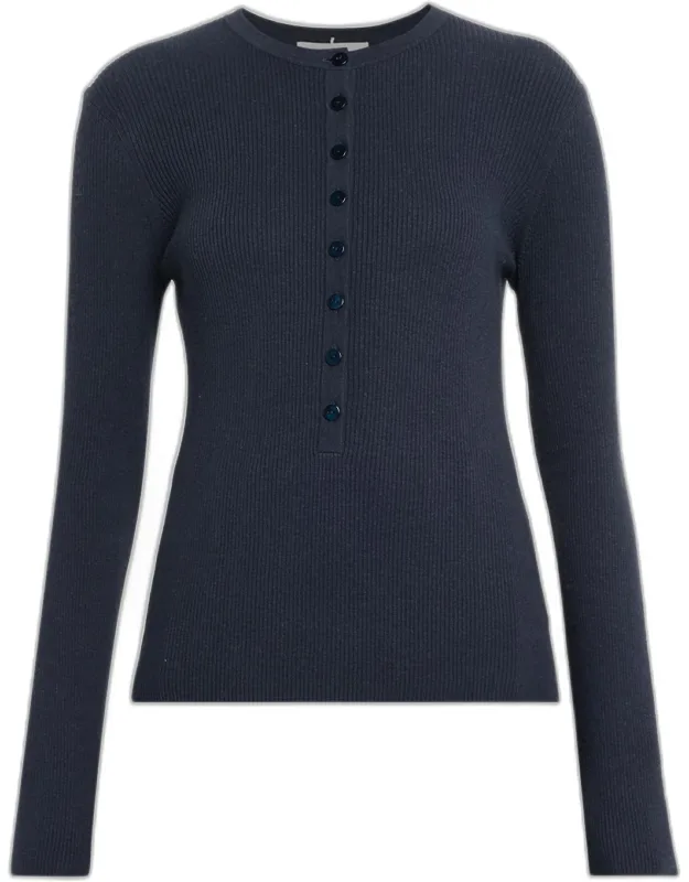 Cotton-cashmere Henley Sweater