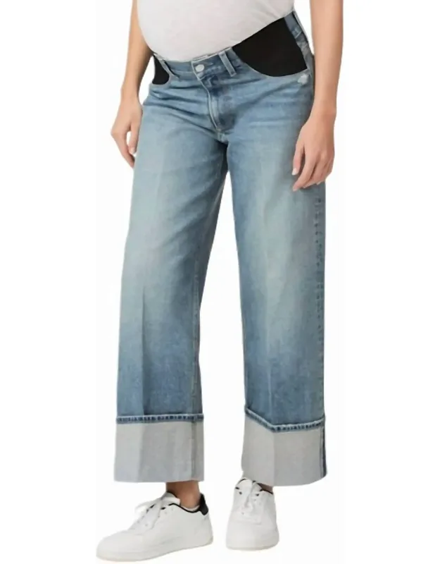 Sasha Ankle Maternity Wide Cuff Jeans