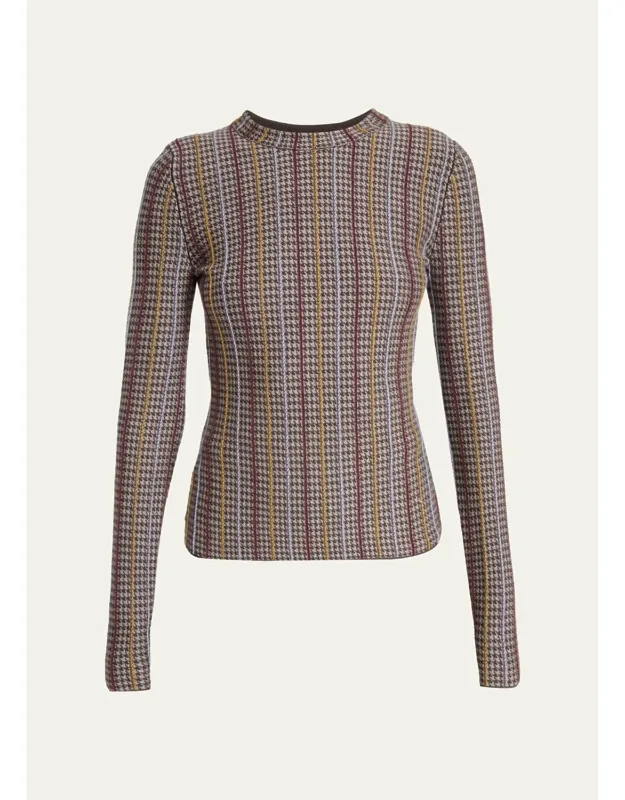 Houndstooth Crewneck Sweater