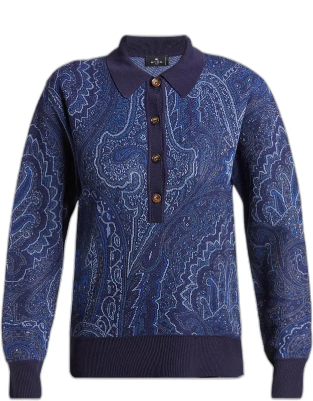 Wool-cashmere Polo Sweater