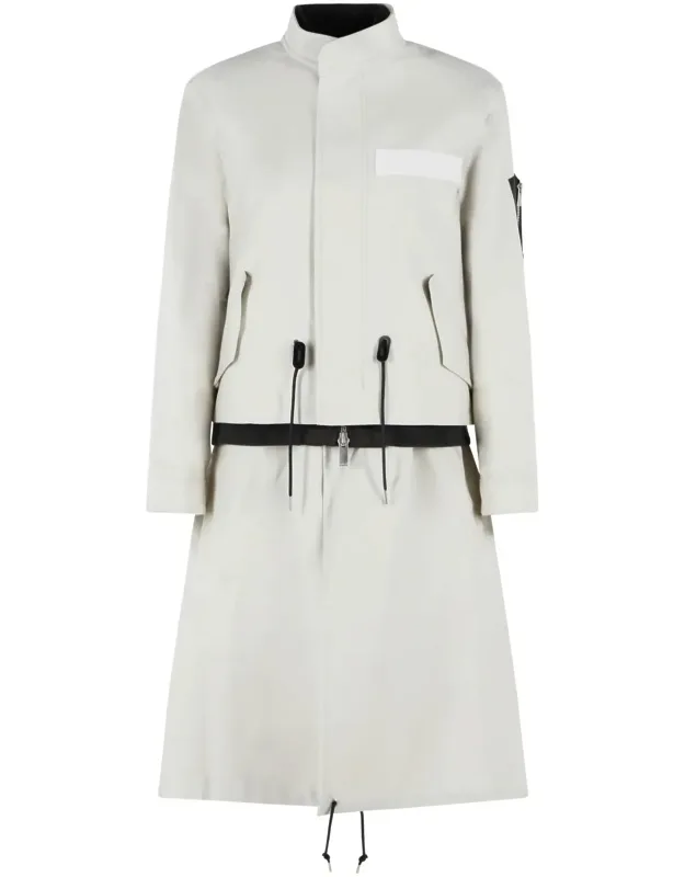 Multi-pocket Raised Neck Wool Coat