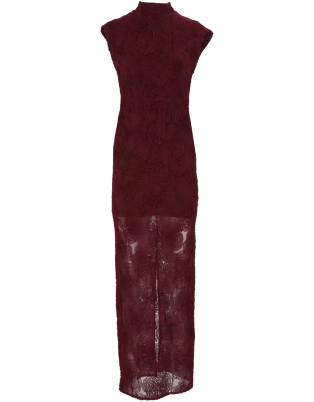 Floral Mesh Maxi Dress