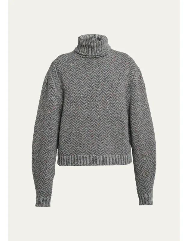 Herringbone Turtleneck Sweater