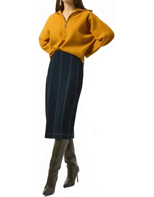 Stretch Denim Pencil Skirt