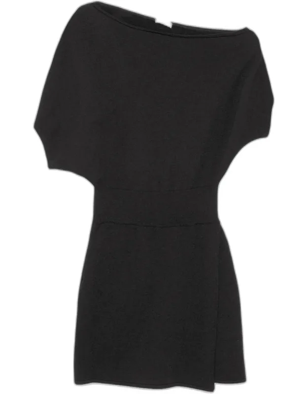 Faux-wrap Wool-blend Mini Dress