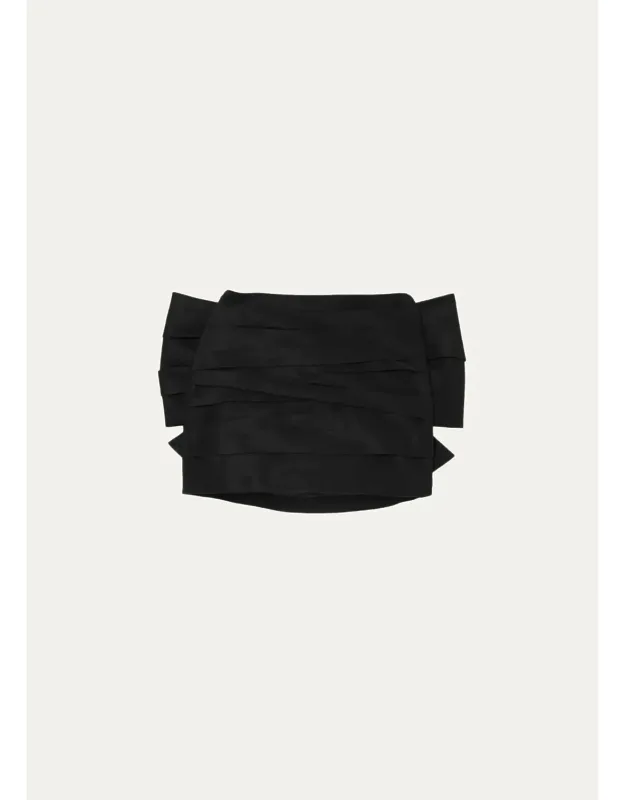 Ruched Bow Mini Skirt