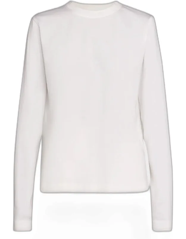 Long-sleeve Crewneck Cotton T-shirt