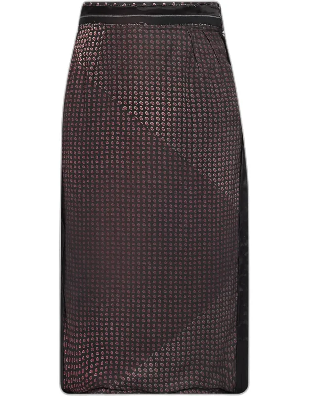 Paisley Print Midi Pencil Skirt