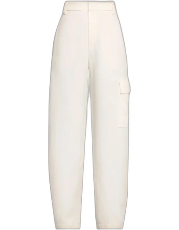 Fluid Wool Wide-leg Cargo Pants