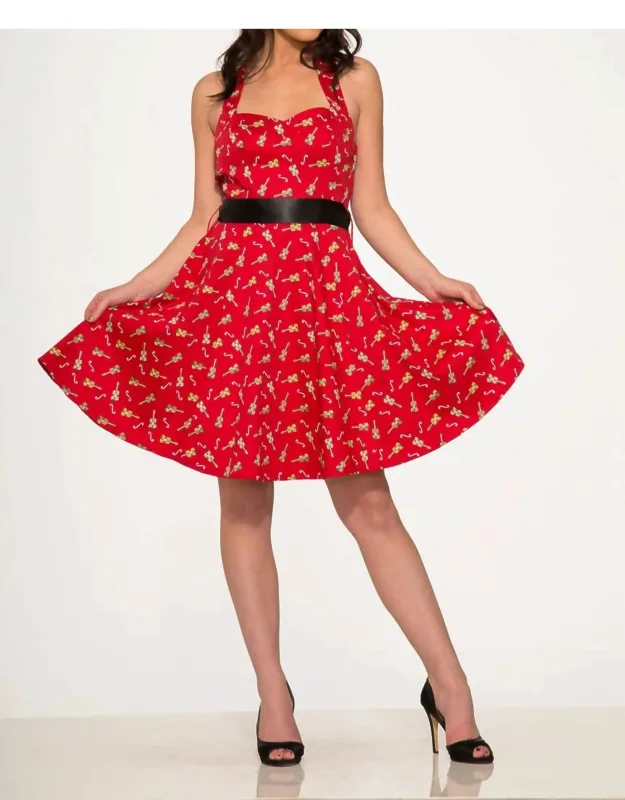 Violin Halter Swing Dress