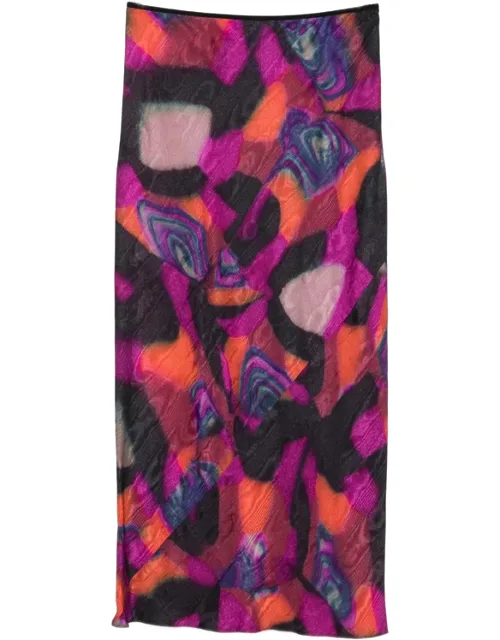 Abstract-print Midi Skirt