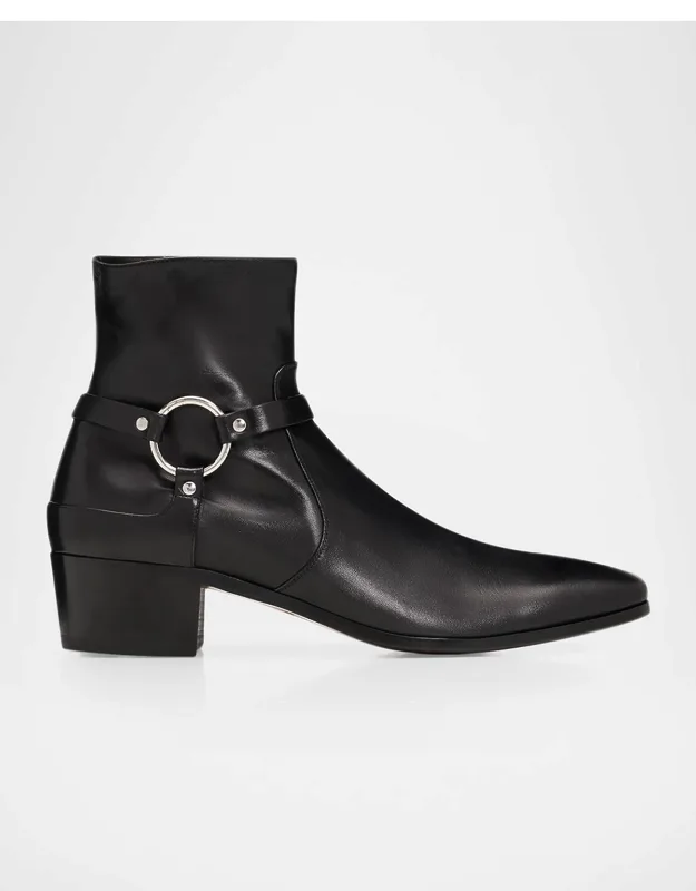 Leather Zipped Ankle Boots