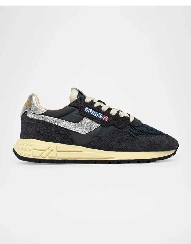 Mixed Leather Low-top Sneakers