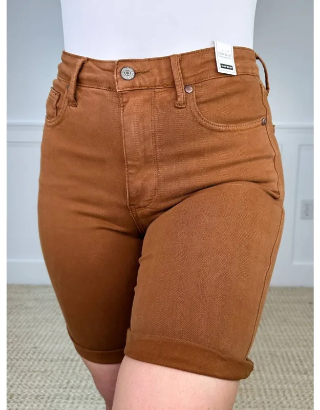 Tummy Control Bermuda Denim Shorts
