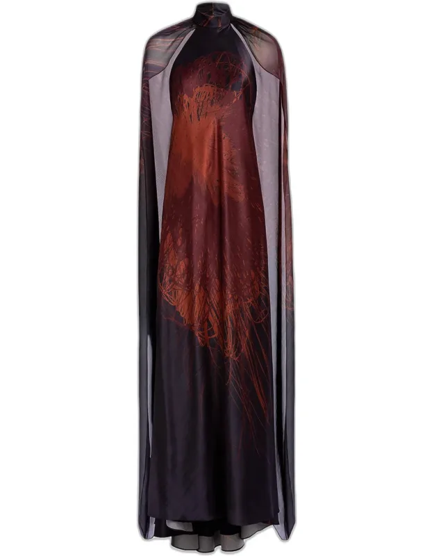 Maxi Dress With Cape
