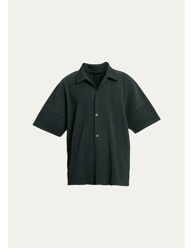 Pleated Short-sleeve Shirt