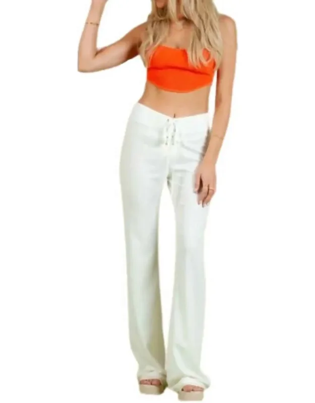 Lace Up Flare Pants