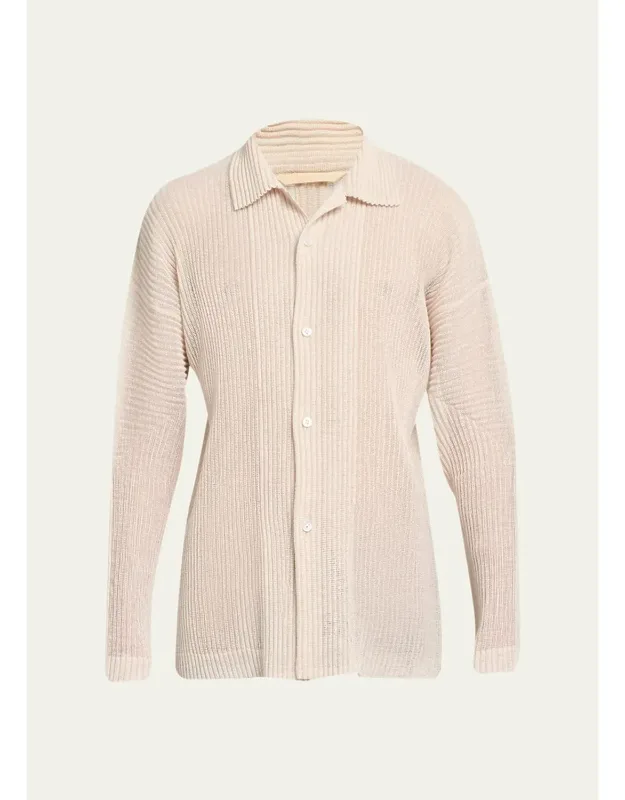 Rustic Mesh Button-down Shirt
