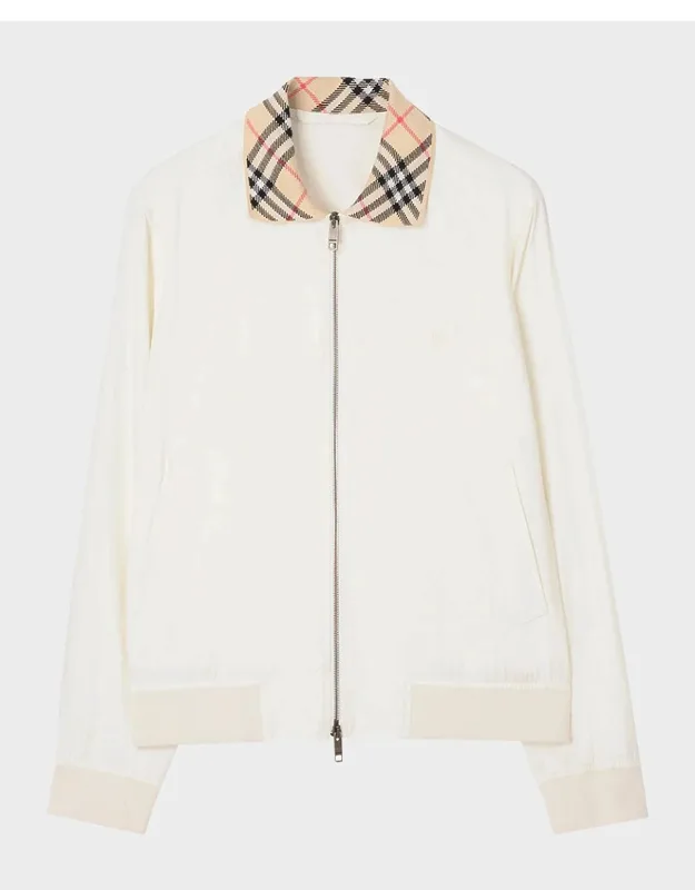 Hayfield Cotton Check-collar Bomber Jacket