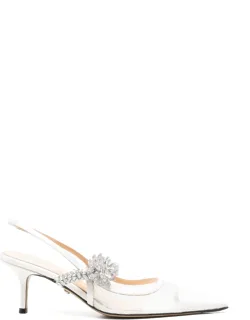 Crystal-embellished Mesh Pumps