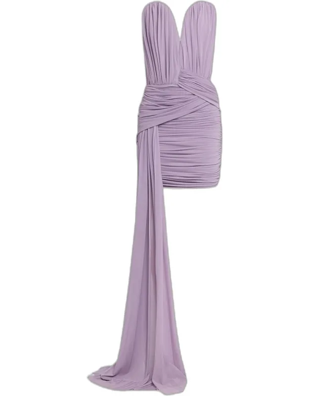 Strapless Draped Mini Dress