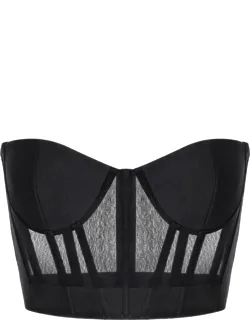Mesh-panelled Corset-style Top
