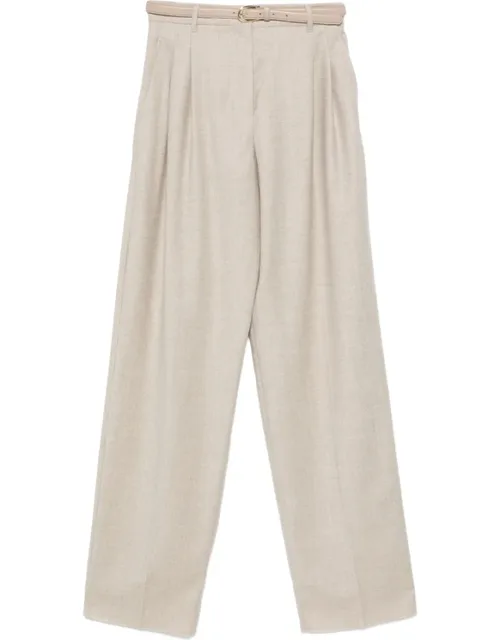 Belted Pleated Trousers