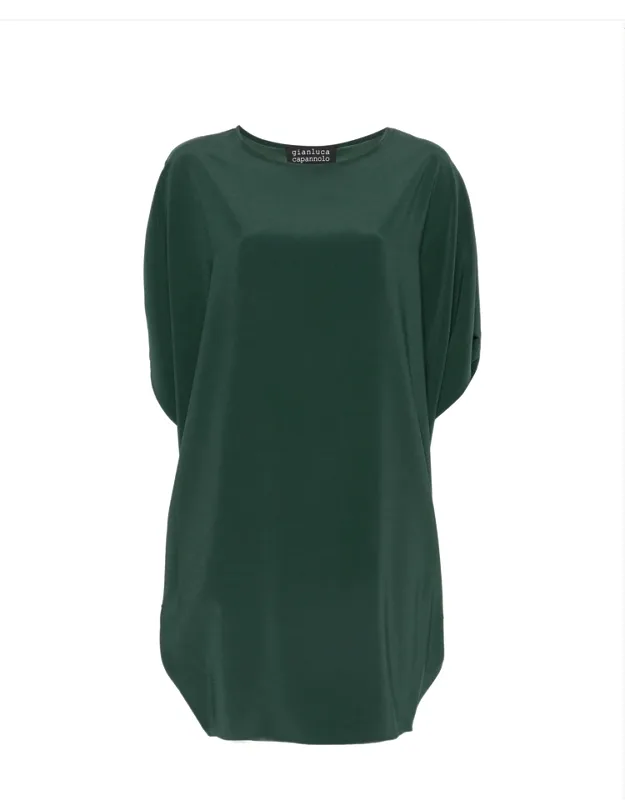 Iris Batwing-sleeve Boat-neck Midi Dress