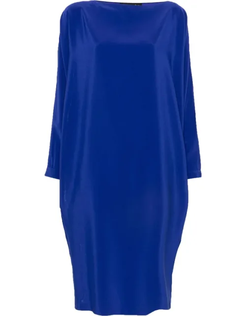 Margarita Slit-sleeve Boat-neck Midi Dress