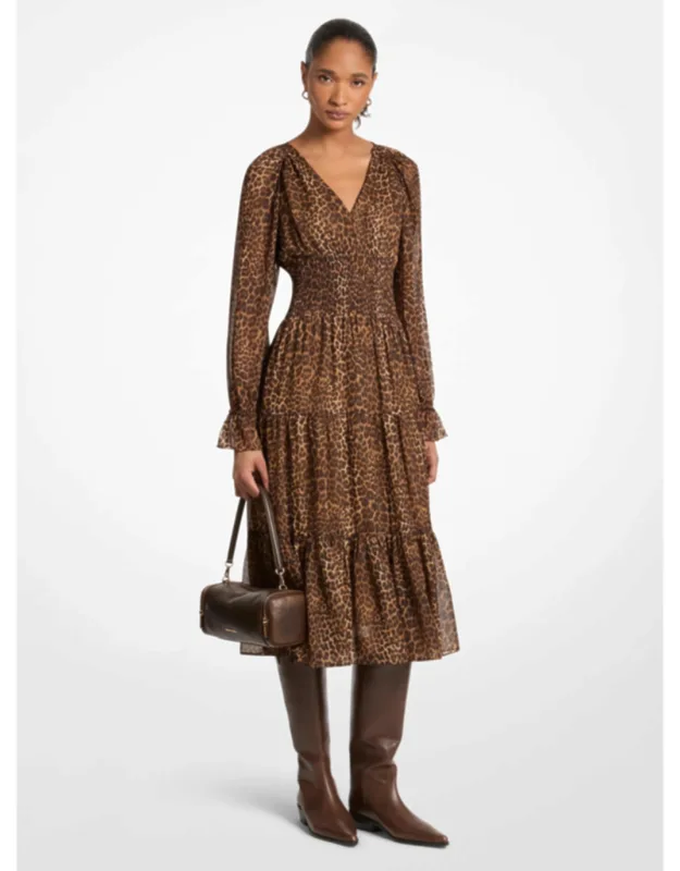 Leopard Print Midi Dress