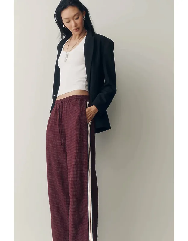 Check Wide Leg Track Pants