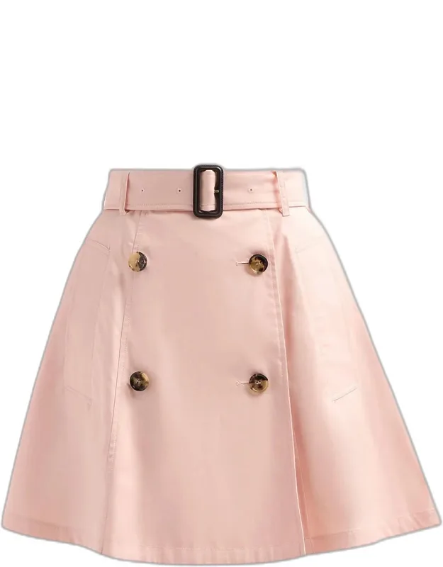 Cotton Gabardine Trench Mini Skirt