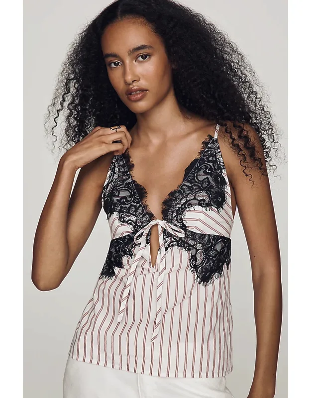 Cotton Lace-trim Tank Top