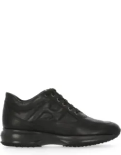 Leather Embossed Logo Sneakers