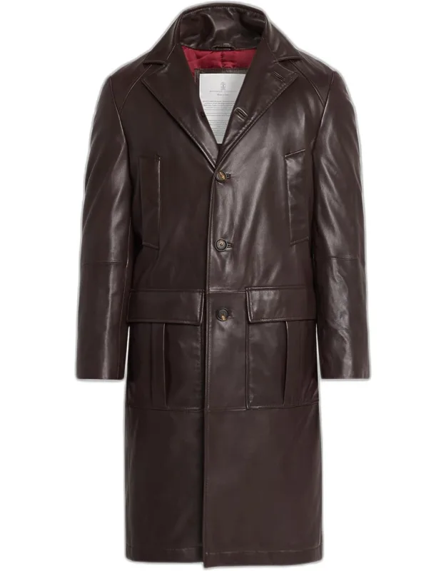 Napa Leather Overcoat With Thermore Padding
